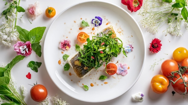 Talerz ze świeżym daniem